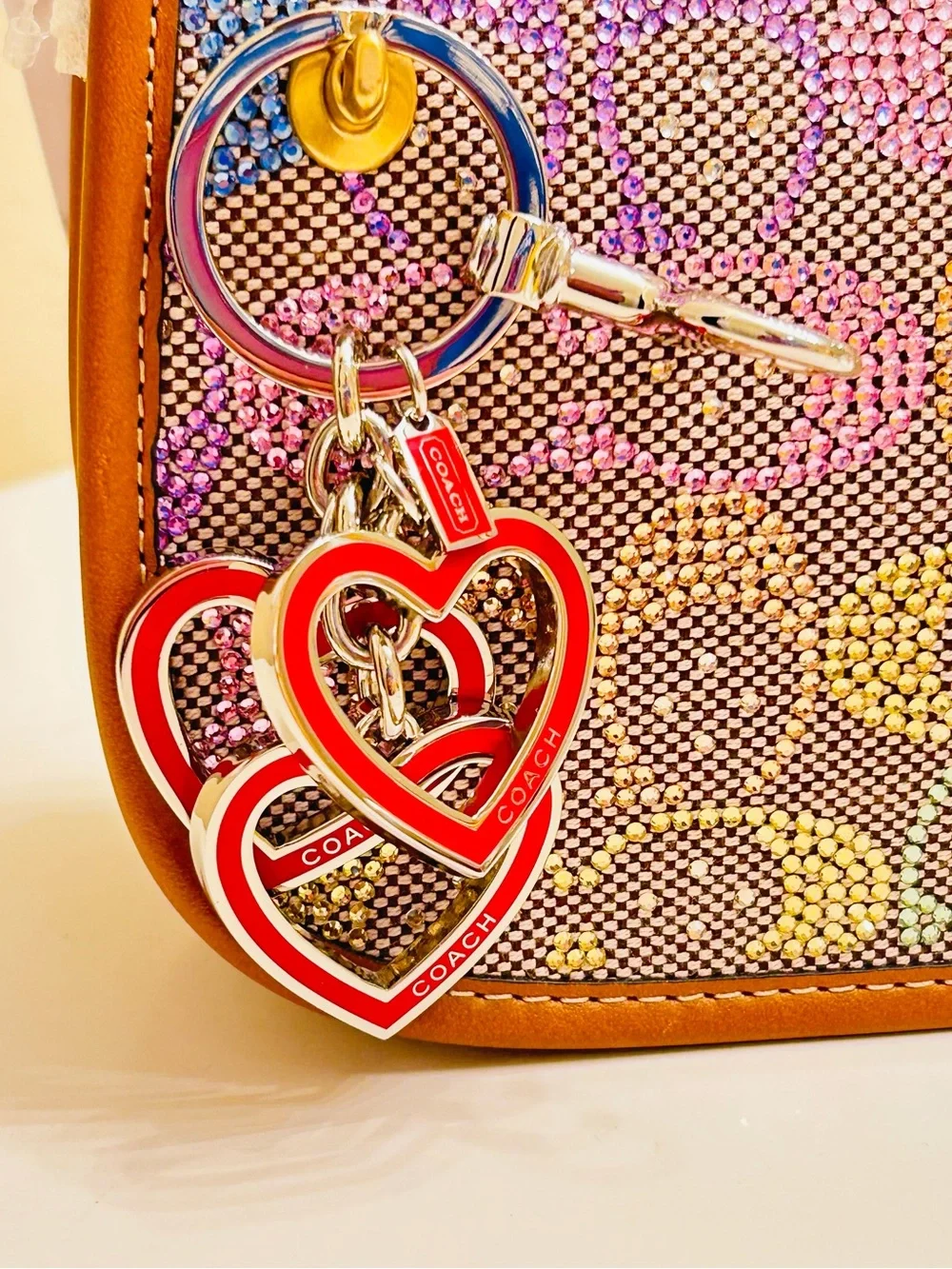 EXTREMELY RARE Coach Y2K Red Heart Keychain/ Bag Charm